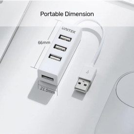 USB хъб Unitek 2.0 HUB 4 port White - Y-2146