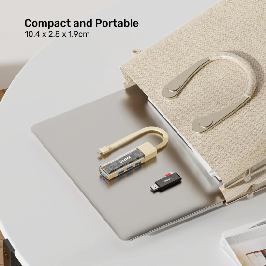 USB хъб Unitek USB-C/USB-A 3.0 HUB 4 port, Bi-Directional, Detachable Cable, White - H1319AWH01