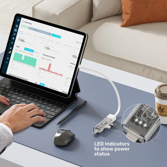 USB хъб Unitek USB-C/USB-A 3.0 HUB 4 port, Bi-Directional, Detachable Cable, White - H1319AWH01