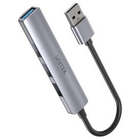 USB хъб Unitek USB3.0/2.0 HUB, 4 порта, uHUB Q4, USB-A вход, USB3.0 x 1, USB2.0 x 3, H1208A