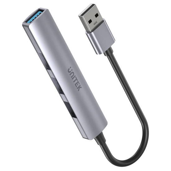 USB хъб Unitek USB3.0/2.0 HUB, 4 порта, uHUB Q4, USB-A вход, USB3.0 x 1, USB2.0 x 3, H1208A
