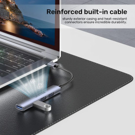 USB хъб Unitek USB3.0/2.0 HUB, 4 порта, uHUB Q4, USB-A вход, USB3.0 x 1, USB2.0 x 3, H1208A