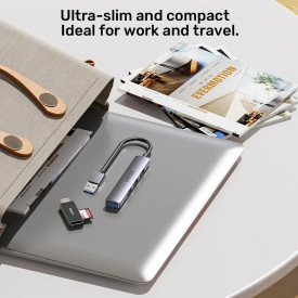 USB хъб Unitek USB3.0/2.0 HUB, 4 порта, uHUB Q4, USB-A вход, USB3.0 x 1, USB2.0 x 3, H1208A