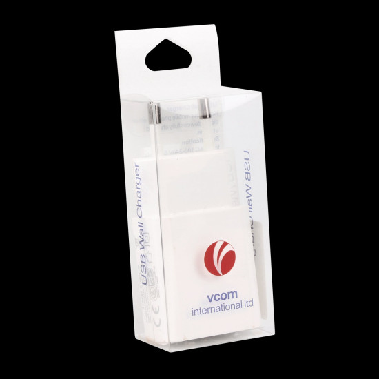 Зарядно VCom Charger AC / 1A 1xUSB White - M010