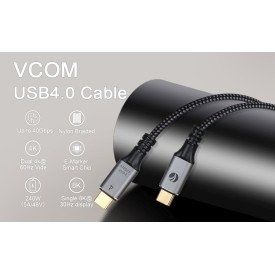 USB кабел VCom USB4.0 Type-C/Type-C 40Gbps, 240W - CU541M-1.2m