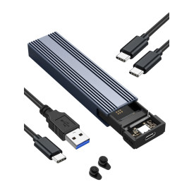 Външна кутия за диск VCom Storage Case - M.2 NVMe M/B key - 10Gbps USB3.1 Type-C/A - CU850N