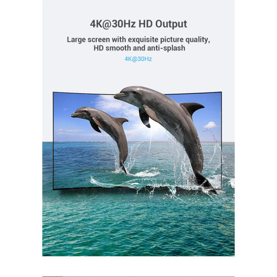 Адаптер Vention DisplayPort M / HDMI F - 4K, Black - HBPB0