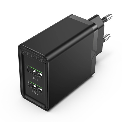 Зарядно Vention Fast Charger 2 x QC3.0 18W Black - FBAB0
