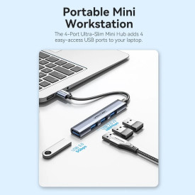 USB хъб Vention USB3.0 HUB 4 port Aluminium - CKOHB