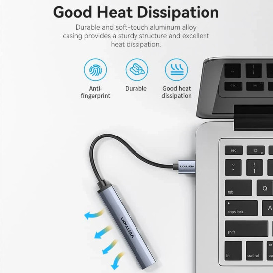 USB хъб Vention USB3.0 HUB 4 port Aluminium - CKOHB