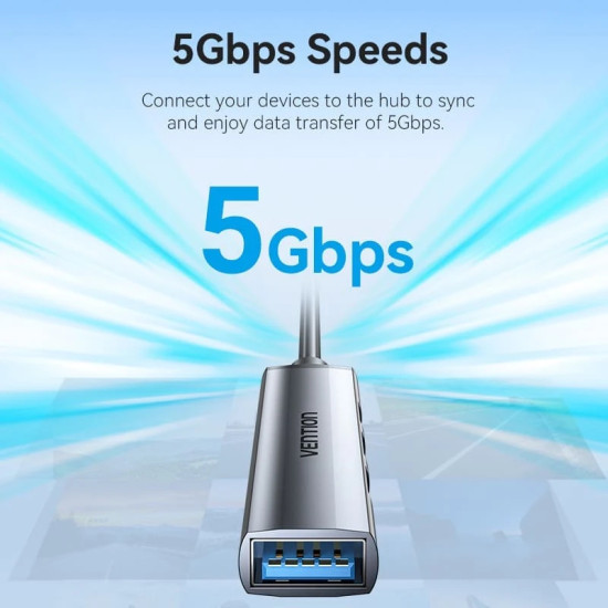 USB хъб Vention USB3.0 HUB 4 port Aluminium - CKOHB