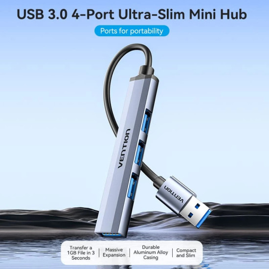 USB хъб Vention USB3.0 HUB 4 port Aluminium - CKOHB