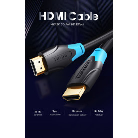 HDMI кабел Vention HDMI v2.0 M / M 4K/60Hz Gold - 1.5M Black - AACBG