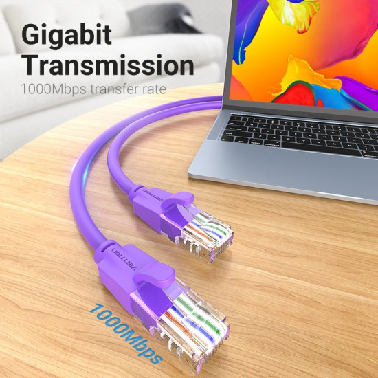 Мрежови кабел Vention LAN UTP Cat.6 Patch Cable - 1M Purple - IBEVF