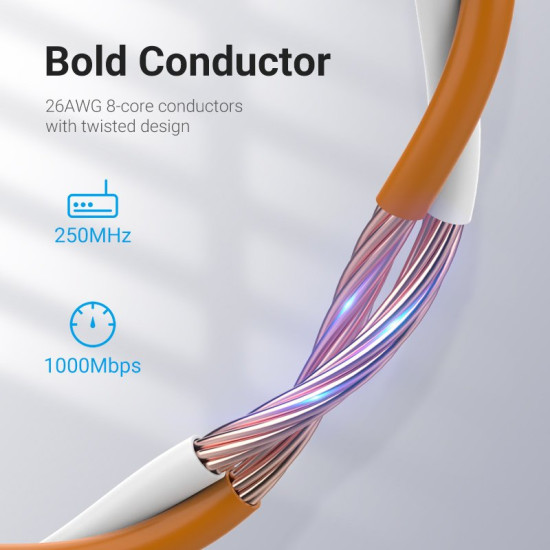 Мрежови кабел Vention LAN UTP Cat.6 Patch Cable - 1M Purple - IBEVF