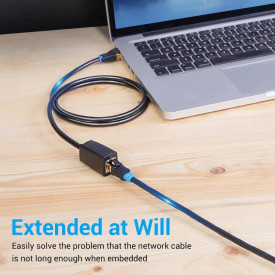 Удължителен кабел за мрежа Vention Cat.8 SSTP Extension Patch Cable 1M Black 40Gbps - IKHBF
