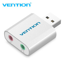 Външна звукова карта Vention USB Sound card - Headphones, Mic, Silver - VAB-S13