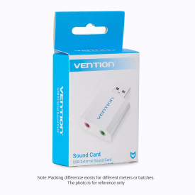 Външна звукова карта Vention USB Sound card - Headphones, Mic, Silver - VAB-S13
