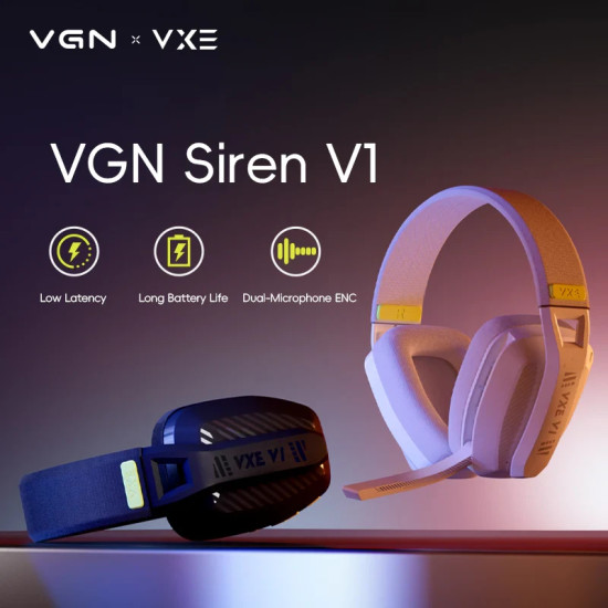 Безжични слушалки VGN Wireless Gaming Headphones - SIREN V1 Black - Bluetooth 5.3, 2.4G