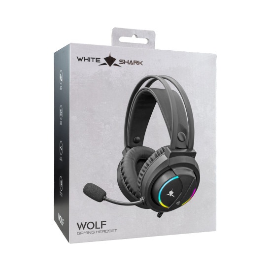 Слушалки White Shark Gaming Headphones WOLF - 50mm, PS4, Black