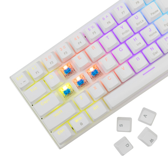 Клавиатура White Shark Gaming Mechanical Keyboard WAKIZASHI 2 - Blue Switches (English US), White
