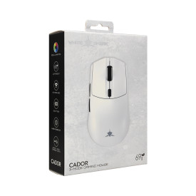 Безжична мишка White Shark Wireless Gaming Mouse CADOR - 10000dpi, 1000Hz, Bluetooth, White