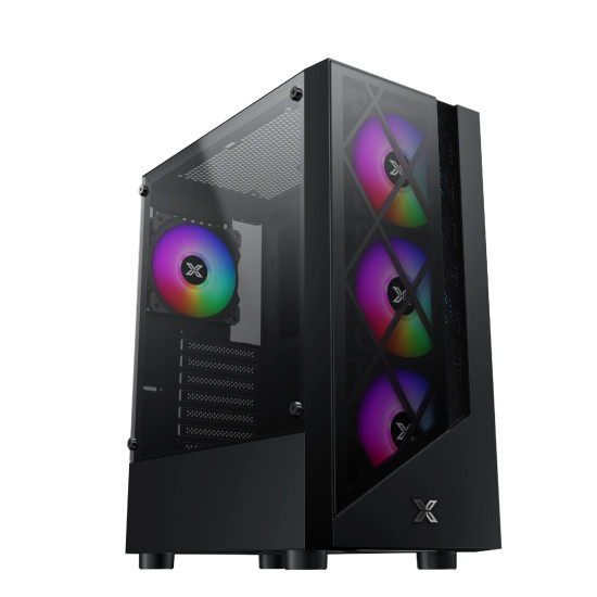 Кутия за компютър Xigmatek Duke - 4 RGB Fans, Black