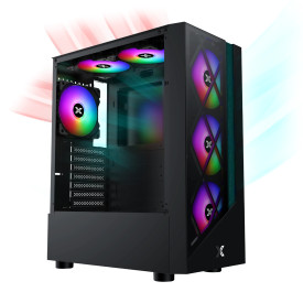 Кутия за компютър Xigmatek Duke - 4 RGB Fans, Black