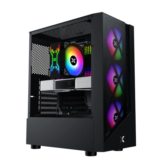 Кутия за компютър Xigmatek Duke - 4 RGB Fans, Black