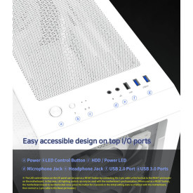 Кутия за компютър Zalman Case ATX - I3 NEO TG White - aRGB, Tempered Glass