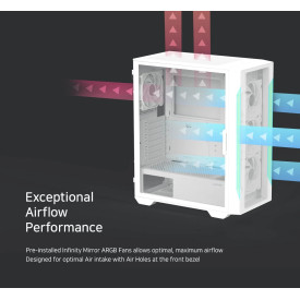 Кутия за компютър Zalman Case ATX - I3 NEO TG White - aRGB, Tempered Glass