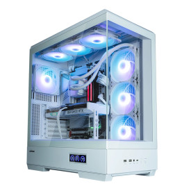 Кутия за компютър Zalman Case ATX - P50 DS White - Digital Display, Addressable RGB