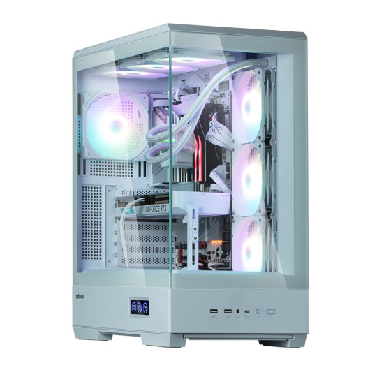 Кутия за компютър Zalman Case ATX - P50 DS White - Digital Display, Addressable RGB