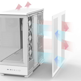 Кутия за компютър Zalman Case ATX - P50 DS White - Digital Display, Addressable RGB