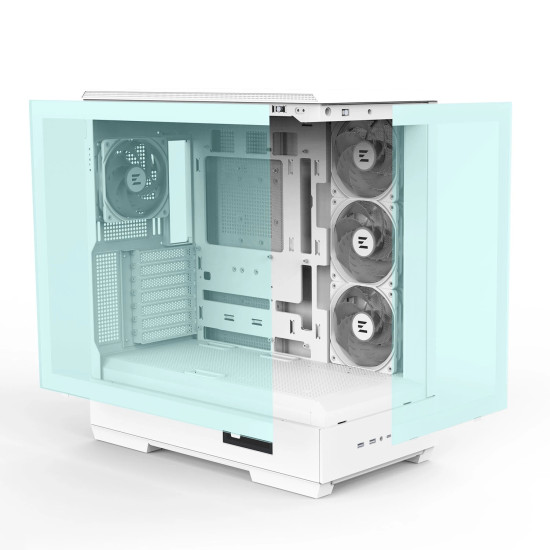 Кутия за компютър Zalman Case ATX - P50 DS White - Digital Display, Addressable RGB