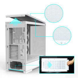 Кутия за компютър Zalman Case ATX - P50 DS White - Digital Display, Addressable RGB