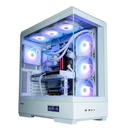 Кутия за компютър Zalman Case ATX - P50 DS White - Digital Display, Addressable RGB