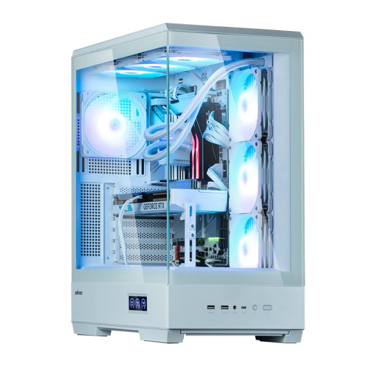 Кутия за компютър Zalman Case ATX - P50 DS White - Digital Display, Addressable RGB