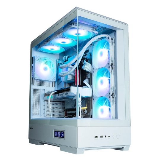 Кутия за компютър Zalman Case ATX - P50 DS White - Digital Display, Addressable RGB