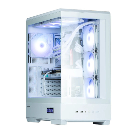 Кутия за компютър Zalman Case ATX - P50 DS White - Digital Display, Addressable RGB