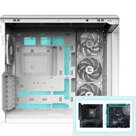 Кутия за компютър Zalman Case ATX - P50 DS White - Digital Display, Addressable RGB