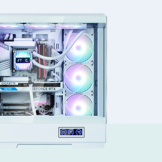 Кутия за компютър Zalman Case ATX - P50 DS White - Digital Display, Addressable RGB