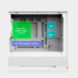 Кутия за компютър Zalman Case mATX - P30 AIR White