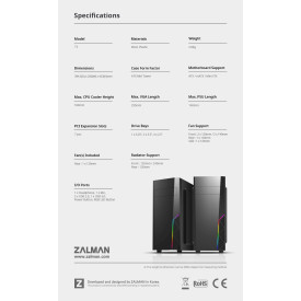 Кутия за компютър Zalman Case ATX - T8 - RGB