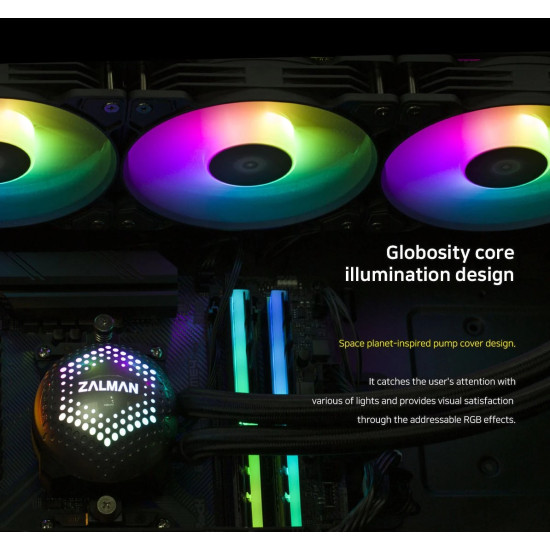 Водно охлаждане Zalman Water Cooling ALPHA 24 BLACK - Addressable RGB - LGA1700/AM5