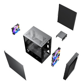 Кутия за компютър 1stPlayer Case mATX - BS-2 - 3 fans included