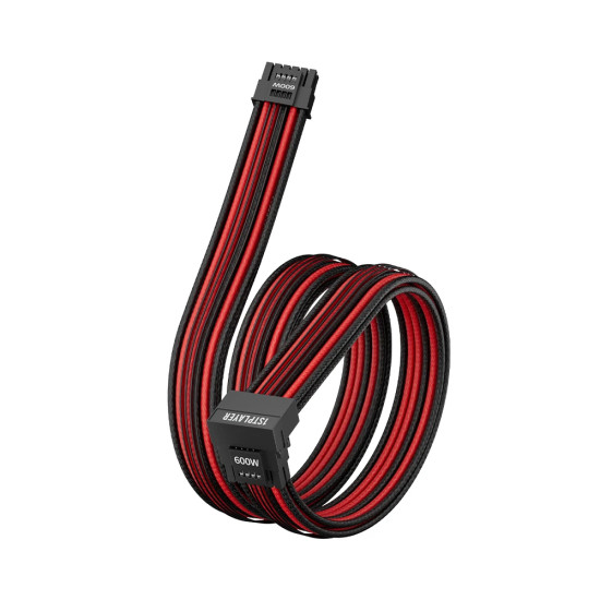 Модулен кабел 1stPlayer Custom Sleeved Modding Cable Black/Red - PCIe 5.0 12VHPWR M/M - FM2-B-BR