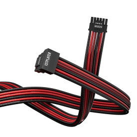 Модулен кабел 1stPlayer Custom Sleeved Modding Cable Black/Red - PCIe 5.0 12VHPWR M/M - FM2-B-BR