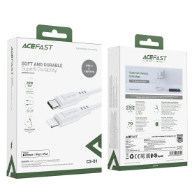 USB кабел Acefast USB-C to Lightning 30W 1.20m MFI Certified TPE - C3-01 - White