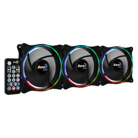 Комплект вентилатори AeroCool Fan Pack 3-in-1 3x120mm - ECLIPSE 12 Pro - Addressable RGB with Hub, Remote - ACF3-EL10217.12